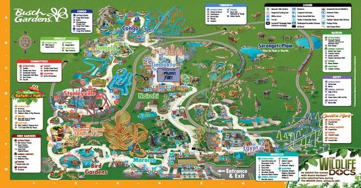 Busch Gardens - mapa