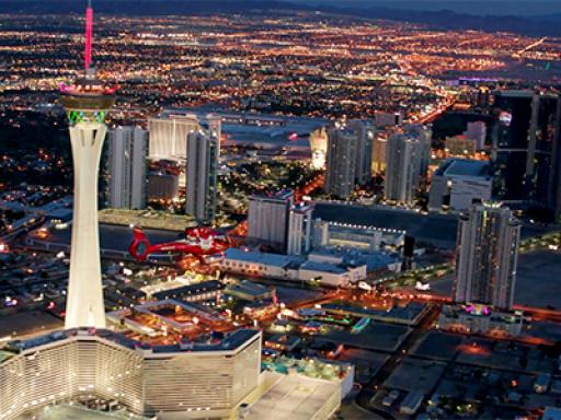 Las Vegas Strip Highlights Night Flight